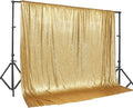 PartyDelight Sparkly Gold Sequin Backdrop 20Ft x 10Ft Photography Christmas Curtain