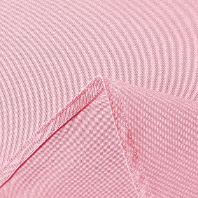 sancua Round Tablecloth - 60 Inch - Water Resistant Spill Proof Washable Polyester Table Cloth Decorative Fabric Table Cover for Dining Tables, Buffet Parties and Camping, Pink