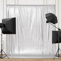 PartyDelight Sequin Backdrop Silver 6Ft x 8Ft Photograph Wedding Curtain Special Events