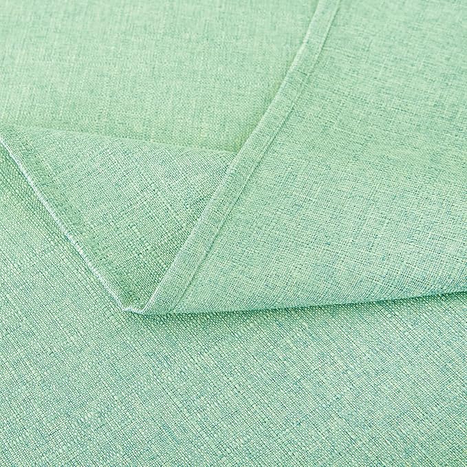 NLMUVW Light Green Round Table Cloth 48 Inch, Linen Tablecloth Rustic Farmhouse Table Cover Water Resistant for Kitchen Dining Coffee