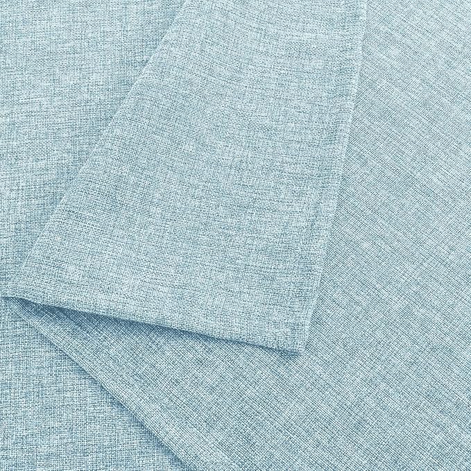 Hiasan Faux Linen Rectangle Tablecloth - Wrinkle and Stain Resistant Washable Table Cloth for Kitchen Dining Room Holiday Table Cover for Dinner, Lux Slate Blue, 52 x 70 Inch