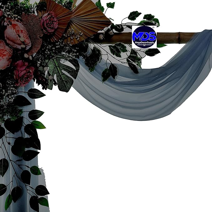 MDS Halloween Chiffon Draping Fabric - 1 Panel, 30" Wide x 30ft Long - Sheer Spooky Arbor & Canopy Drapery for Haunted House Backdrops, Party Ceilings, DIY Costumes & Themed Events - Dusty Blue