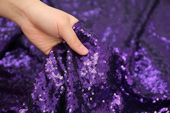 Poise3EHome Purple Sequin Backdrop Curtain,4 Panels 2FTx8FT Glitter Background for Halloween Party Birthday Wedding Christmas Thanksgiving Holiday Festival Decor
