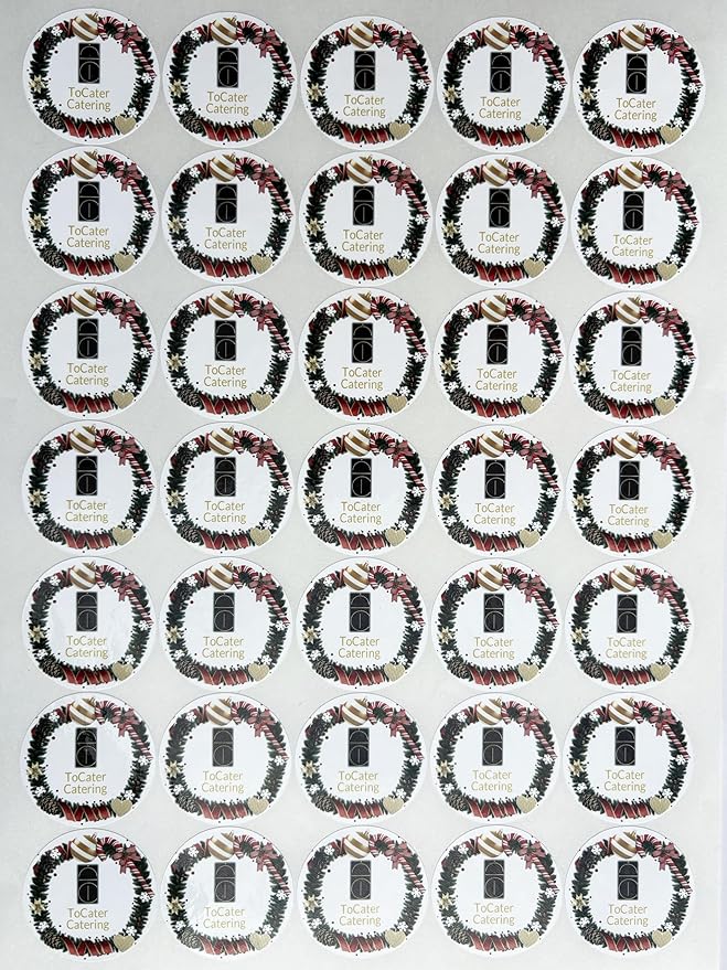 Premium Custom Stickers Labels - Personalized Stickers for Businesses Logo and Name. Birthday Pets and Label Product Boxes Wedding Favors Waterproof Labels (wreath 9, 4 inch)