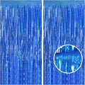 Melsan 2 Pack 3.2 ft x 8.2 ft Tinsel Foil Fringe Curtains Backdrop, Sparkle Metallic Tinsel Foil Curtains for 4th of July Independence Day Patriotic Decorations Party Photo Booth Props, Navy