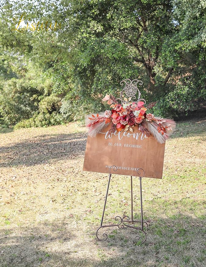 Wedding Arch Flowers, Artificial Flowers for Decoration, Large Flower Swag for Boho Styles Wedding Ceremony Floral Decor - Pack of 2