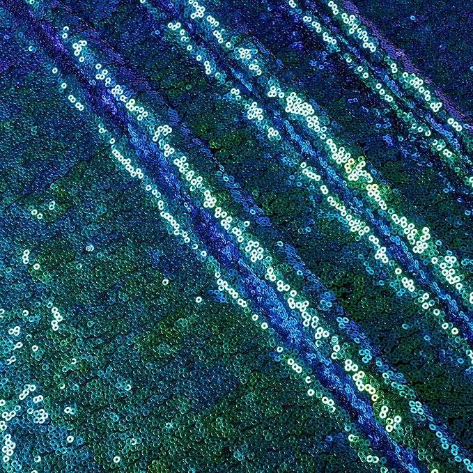 DUOBAO Sequin Backdrop Photography Background 4FTx8FT Party Curtain Colorful Green Halloween Decor Wedding Photo Backdrops Glitter Curtains Home Decor (4FTx8FT, Green to Deep Blue)