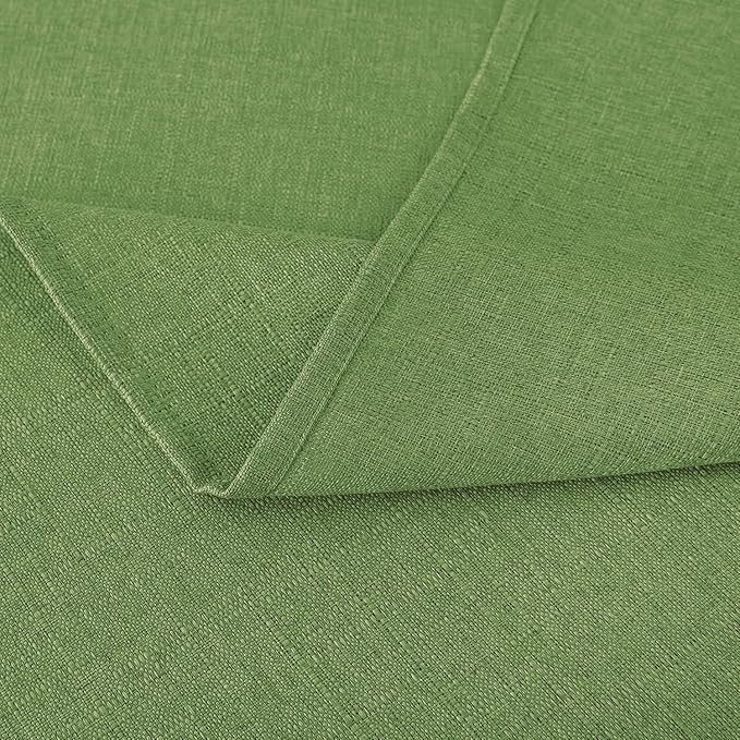 NLMUVW Olive Green Linen Tablecloth Rectangle Water Resistant Textured Natural Table Cloth Farmhouse Table Cover for Kitchen Dining Coffee, 54 x 90 Inch