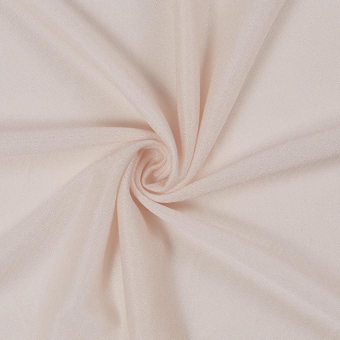 VDS Pack of 2 Panel (30 Inch X 100 Feet) Wedding Arch Draping Fabric Sheer Chiffon Fabric Drapery for Wedding Ceremony Reception Swag Backdrop Canopy Chuppah ARBO Altars Decoration (Nude)