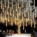 Dazzle Bright 1728 LED Christmas Light, Meteor Shower Rain Lights 11.8 Inch 48 Tubes, Waterproof Plug in Falling Rain Lights Decorations for Xmas Tree Yard Party (Warm White)