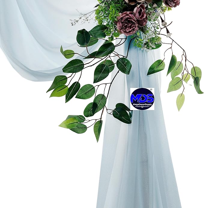 MDS Halloween Chiffon Draping Fabric - 1 Panel, 30" Wide x 20ft Long - Sheer Spooky Arbor & Canopy Drapery for Haunted House Backdrops, Party Ceilings, DIY Costumes & Themed Events - Baby Blue