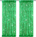 2 Packs 4x8FT Green Sequin Backdrop Curtains Glitter Background Graduation Backdrop Class of 2025 Wedding Party Birthday Decor