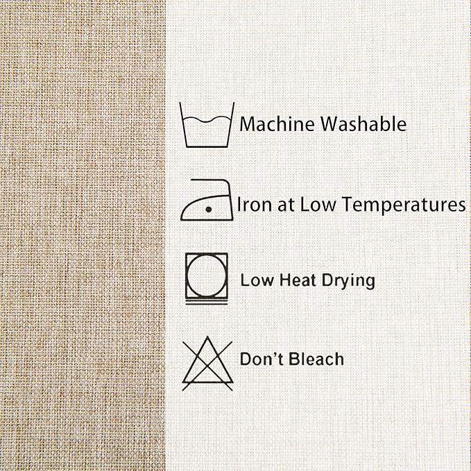 Hiasan Faux Linen Rectangle Tablecloth - Wrinkle and Stain Resistant Washable Table Cloth for Kitchen Dining Room Holiday Table Cover for Dinner, Beige, 70 x 120 Inch