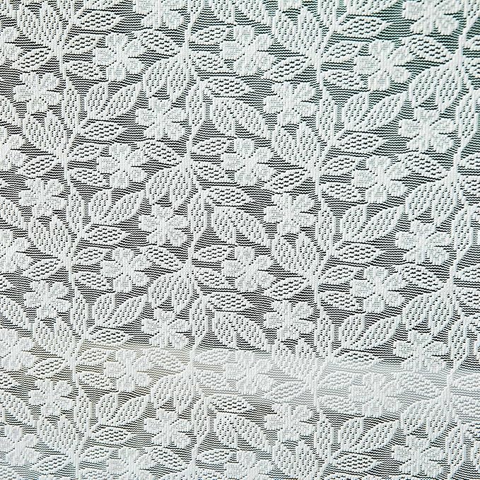 Lace Tablecloth Leaf Pattern Warp Knitting Fabric Solid White Rectangle/Oblong Table Cover for Kitchen Dining Farmhouse Wedding Party Decor Ivory, 55x120 Inch