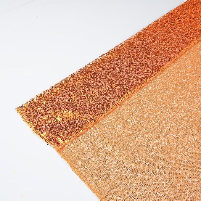 Eternal Beauty Orange Sequin Backdrop, 6x8 Ft Halloween Glitter Background Curtains for Shimmer Photography Party Wedding Birthday Back Drop Decor