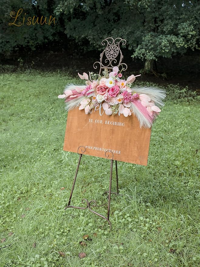 Wedding Arch Flowers, Artificial Flowers for Decoration, Large Flower Swag for Boho Styles Wedding Ceremony Floral Decor - Pack of 2