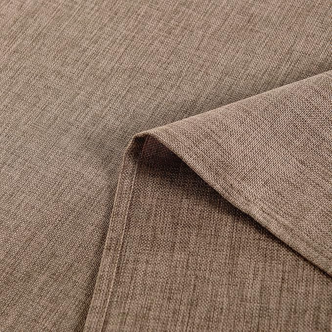 Hiasan 2 Pack Faux Linen Rectangle Tablecloth - Wrinkle and Stain Resistant Washable Table Cloth for Kitchen Dining Room Holiday Table Cover for Party Dinner, Khaki, 70 x 140 Inch