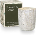 ILLUME Small Boxed Crackle Glass Candle, Balsam & Cedar