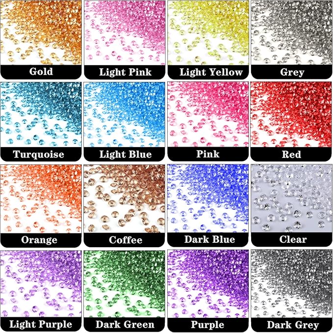 10000Pcs Crystal Acrylic Diamond Fake Gems Vase Filler, 4.5mm Faux Diamonds for Table Scatter Wedding Party, Bridal Shower, Birthday Decoration, Pink