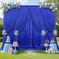 PartyVillage 10x10FT Sapphire Blue Sequin Backdrop Curtain -2 Panels 5x10FT Wrinkle Free Shimmer Back Drop Cloth, Glitter Backdrop Drapes for Photography, Birthday, Wedding Background