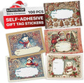X-Protector Christmas Gift Tags 100 PCS - 2.4x1.7 in Christmas Wrapping Paper Name Tags - 5 Sheets of Self-Adhesive Xmas Present Labels Stickers - Peel and Stick Gift Wrap Tags!