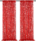 4ftx8ft Red Sequin Backdrop 2 Panels Big Payette Sequin Fabric Background for Birthday Party Photography Decorations