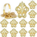 12-Pack Gold Napkin Rings - Shiny Metal Napkin Rings - Premium Lightweight Metal Napkin Holders for Elegant Dining, Weddings, Parties & Everyday Décor - ALPHA Living HOME