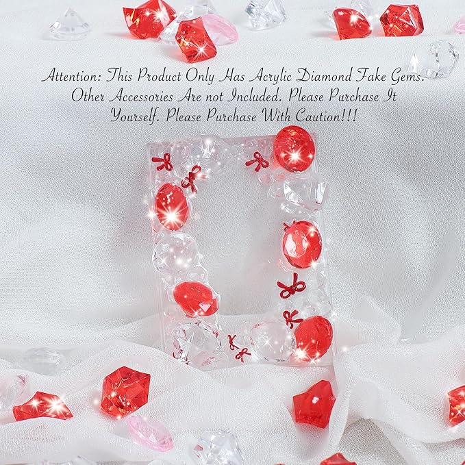 Acrylic Diamond Fake Gems Vase Filler, Babenest 240pcs 3/4 Inch Faux Diamonds Crystals Jewels for Table Scatters Wedding Party Arts & Crafts Birthday Decoration (240, Clear/Pink/Red)