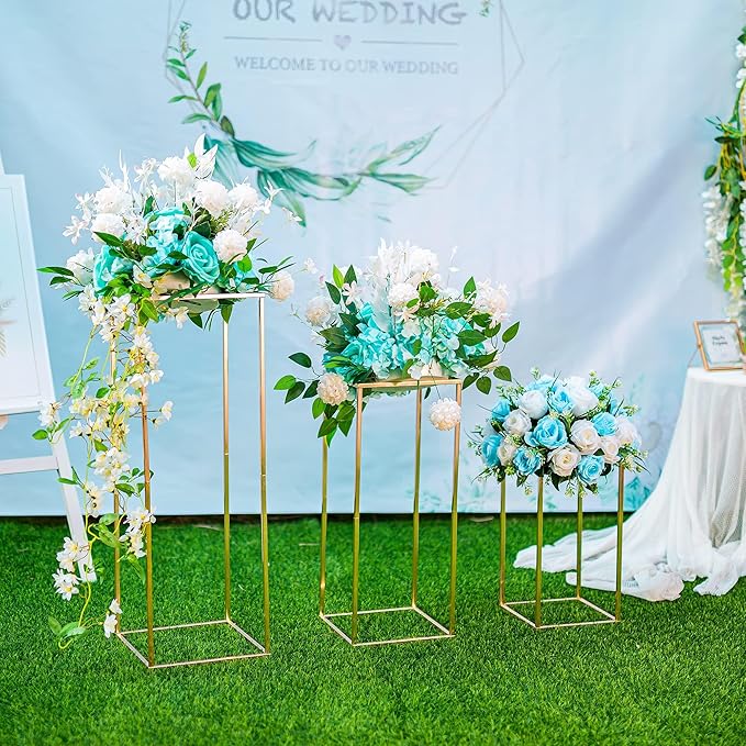 Gold Flower Stand for Table: 31.5” Tall Centerpiece Stand for Wedding Table Reception Floral Center Pieces with Home Decoration Party Event 2 PCS