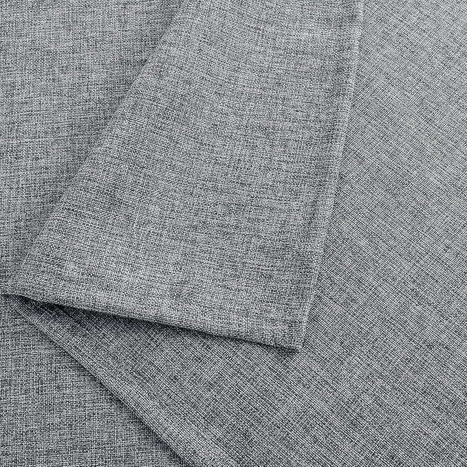 Hiasan Faux Linen Rectangle Tablecloth - Wrinkle and Stain Resistant Washable Table Cloth for Kitchen Dining Room Holiday Table Cover for Party Dinner, Grey, 52 x 70 Inch
