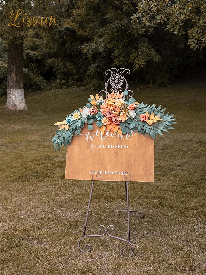 Wedding Arch Flowers, Artificial Flowers for Decoration, Large Flower Swag for Boho Styles Wedding Ceremony Floral Decor - Pack of 2