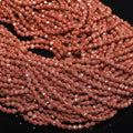 Song Xi 120pcs 3mm Natural Golden Sandstone Gemstone Beads Faceted Round Loose Stone Beads for Jewelry Making