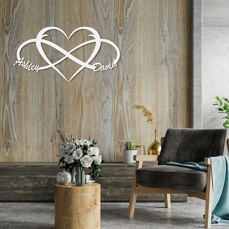 Custom Infinity Sign for Couples Metal Wall Art Personalized Valentines Day Decorations Wedding Gifts Custom Metal Signs First Names S Bridal Shower Gifts Bedroom Decor for Couples