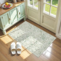 Green Small Area Rug 2x3 Throw Rug for Entryway Bathroom Kitchen, Non-Slip Low-Pile Washable Distressed Modern Boho Floor Carpet for Laundry Room, Indoor Washstand Vanity Front Mat 24x36 Inch