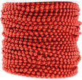 Mandala Crafts 4mm Faux Red Pearl Beads Roll - 44 Yards Strand of Fake Pearls Chain Garlands Spool String for Christmas Tree, Wedding, Party, Vases, DIY Decoration