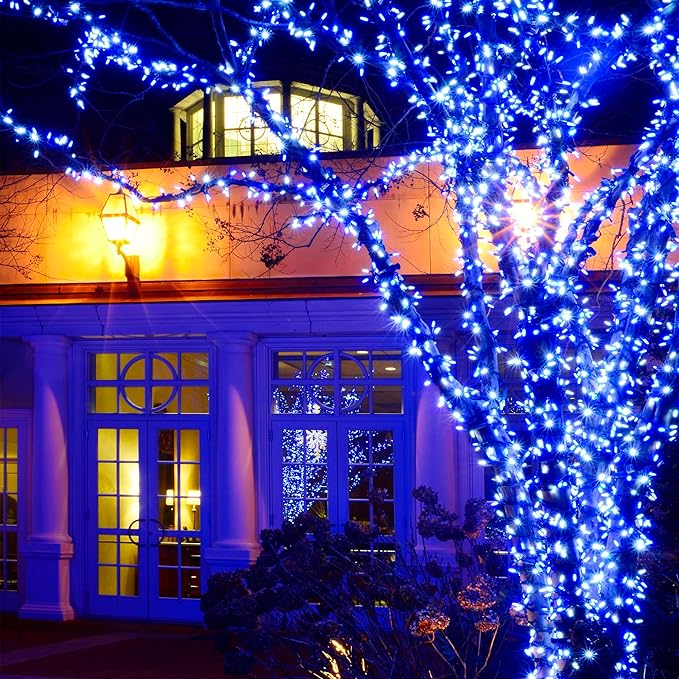 100 LED Christmas String Lights, 39FT Indoor Lights Plug-in with 8 Modes & Timer & Memory Function, Waterproof Christmas Lights Outdoor for Holiday Party Christmas Tree Decor