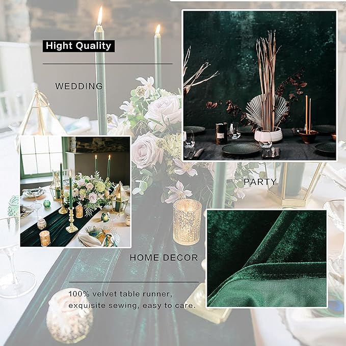 Velvet Table Runner, 10ft Luxurious Wedding Reception Decorations Soft Velvet Fabric Table Linen Overlay for Party (20 x 120 inch, Dusty Rose)