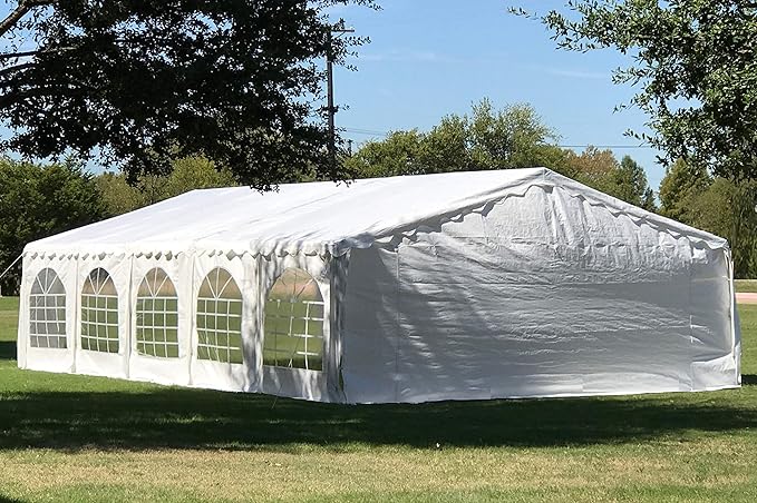 DELTA 32'x20' Budget PE Party Tent + (3) Long Storage Bags,Tents for Parties, Large Canopy Carpas para Fiestas, Big Wedding Party Event Tents with Waterproof Top for Patio Outdoor Garden Events