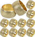 Gold Napkin Rings Set of 12 - Metal Napkin Rings for Dinner Parties, Weddings Receptions, Family Gatherings, or Everyday Use - Metallic Adornment for Table Décor Accessories - ALPHA Living HOME
