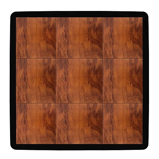 IncStores 3/8 Inch Thick Practice Dance Floor Tiles | Printed Plastic Dance Flooring for Practice and Performance of Countless Dance Styles (Dark Maple, 28-12" x 12" Tiles)