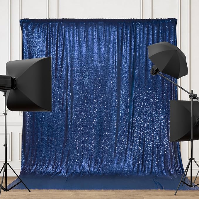PartyDelight Blue Sequin Backdrop 6FTx6FT Photography Photo Booth Wedding Curtain Party