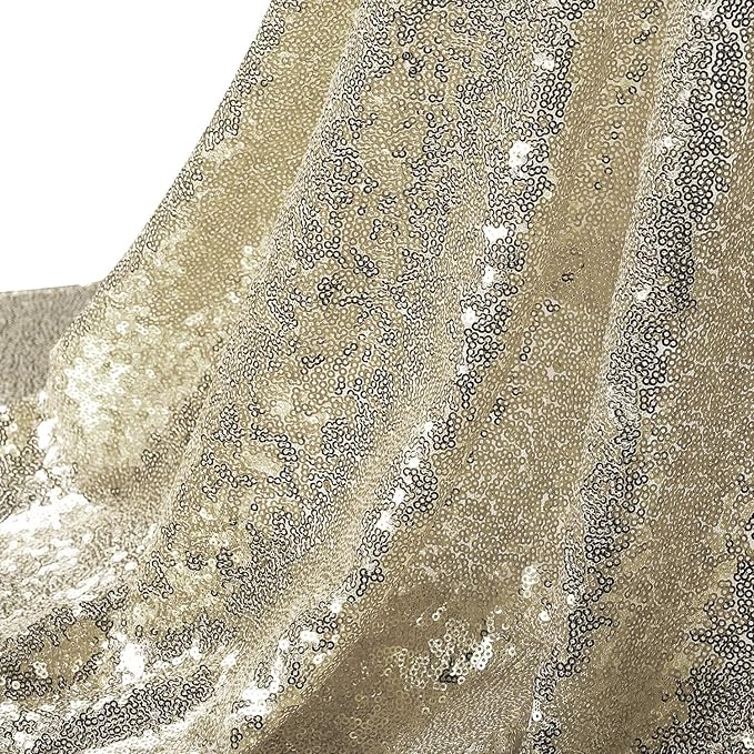 Champagne Backdrop Curtain 4FTx8FT 2 Panels Champagne Gold Sequin Backdrop Curtain Glitter Backdrop Photo Background for Wedding Baby Shower Birthday