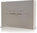 Personalized Guest Book - 11.5" x 8.5" Custom Bride & Groom Names with Bookmark and Hard Cover 140 GSM Blank Pages, for Weddings Guest Book, Engagements, Birthdays, Special Events, Gray