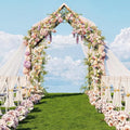 NiHome House-Shaped Solid Wood Wedding & Event Arch Frame, DIY Backdrop for Garden, Church, Party, Holiday Decorations, Sturdy Triangle Support Structure with U-Shaped Brackets for Outdoor Stability