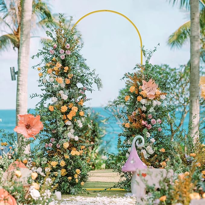 Wokceer 6 FT Wedding Arch Backdrop Stand and Arch Cover Metal Arch Stand with Arch Stand Cover for Birthday Party Wedding Ceremony Bridal Baby Shower Event Decor