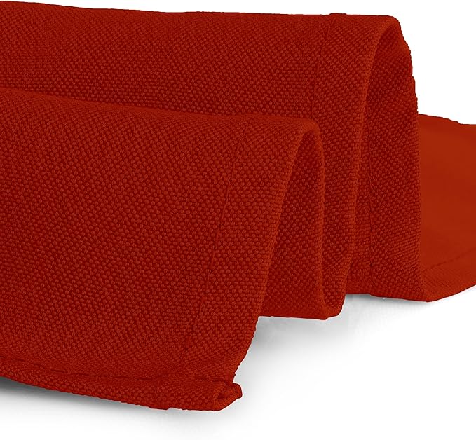 Gee Di Moda Square Tablecloth - 70 x 70 Inch Burnt Orange Table Cloth for Medium Square or Round Tables - Heavy Duty Washable Fabric - for Buffet Table, Holiday Party, Dinner, Wedding & Baby Shower