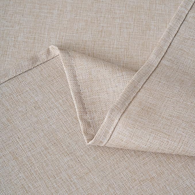 NLMUVW Square Linen Tablecloth 54x54 Inch, Rustic Textured Table Cloth Water Resistant Farmhouse Table Cover for Kitchen Dining Party Coffee, Oatmeal