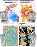 Lifelines FlowArt Activity Pad, 4-Pack - Guided Art Meditations with Markers - Color by Letter, Dot-Art and More, Coloring Books for Teens, Adults & Seniors