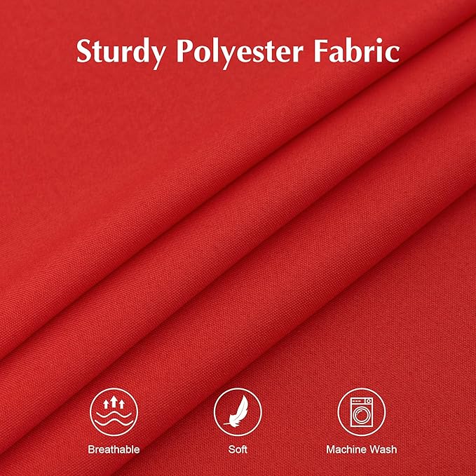 2 Pack Square Table Cloth 48X48 Inch Red Washable Fabric Tablecloth Polyester Solid Dining Table Cover for Birthday Party Dinner Holiday Outdoor Indoor