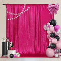 PartyDelight Sequin Backdrop Hot Pink 6Ft x 8Ft Photograph Wedding Curtain Special Events